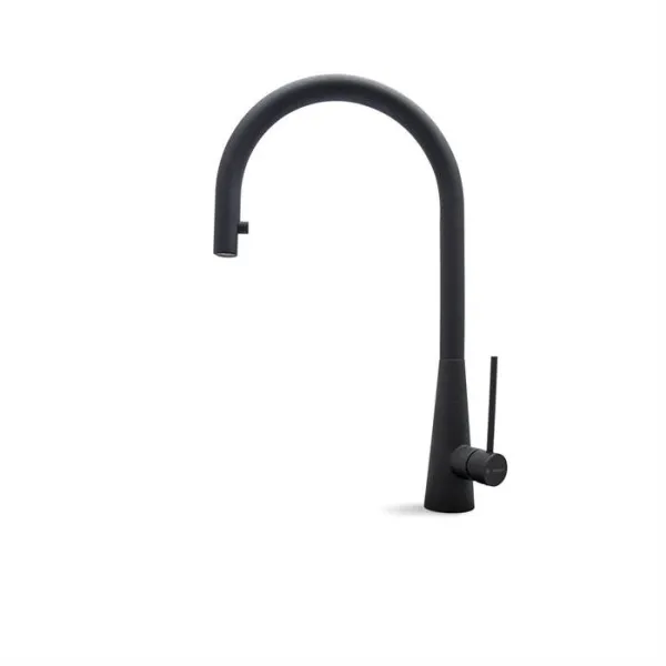 Cassøe Conico kitchen mixer tap with pull-out hose - Anthracite granite