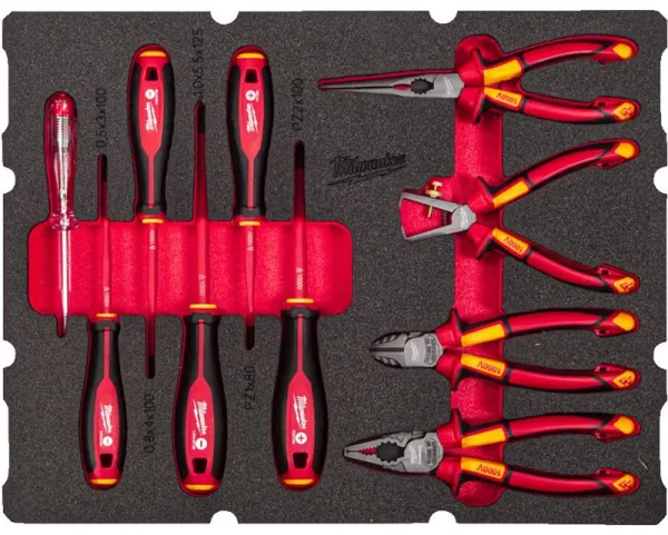 Milwaukee Electrician's Set Foam 10 Pieces