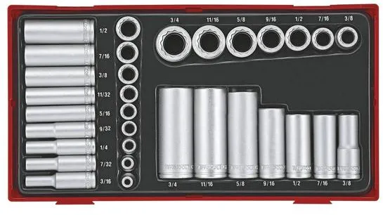 Teng Tools Socket Set 1/4-3/8 inch - 32 pieces