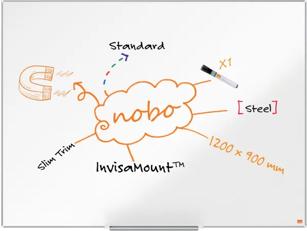 Nobo Impression Pro steel whiteboard 120x90 cm white